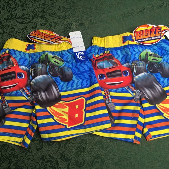 NWT TWINS blaze monster mach swim trunks 2t suit